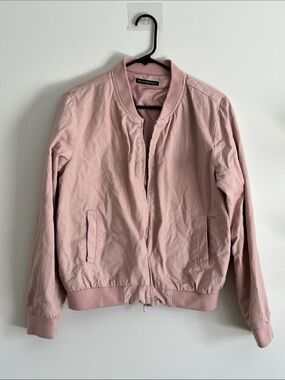Brandy Melville Kasey Bomber Jacket Light Pink Size Small